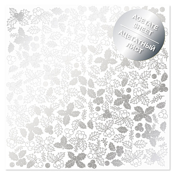 Acetat-Silberfolienblatt Silver Winterberries 12 "x 12"