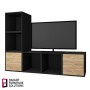 Cabinet with three drawers, Body Black, Fronts Black, 400mm x 400mm x 400mm - 4