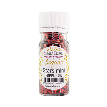 Cekiny Gwiazdy mini, czerwony metalik, #015