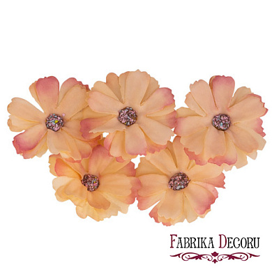 цветок ромашки персиковый с коралловым, 1шт