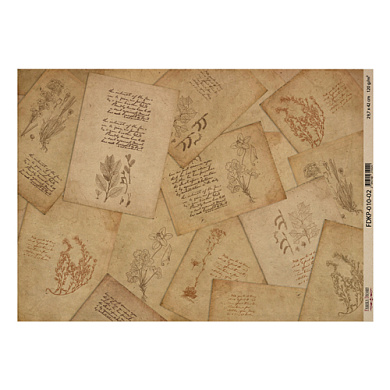 лист крафт бумаги с рисунком "botany spring", #2, 42x29,7 см