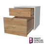 Cabinet with two drawers 0,7:0,3, Fronts Golden Oak, 400mm x 400mm x 400mm - 1