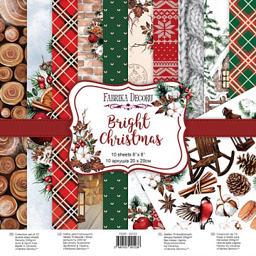 Double-sided scrapbooking paper set Bright Christmas 8"x8", 10 sheets