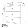 Cabinet with three drawers, Body White, 400mm x 400mm x 400mm - 6