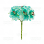 Set of flowers of the apple tree turquoise with white, 6 pcs