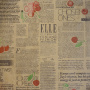 лист крафт бумаги с рисунком газета с вишнями 30х30 см