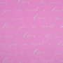 Kraft paper sheet 12"x12" Lettering Love you on pink