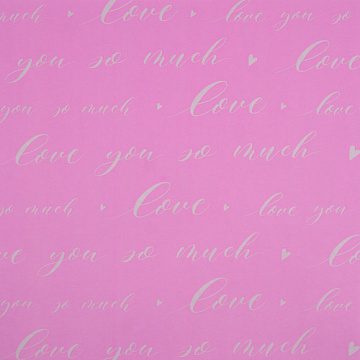 Arkusz kraft papieru z wzorem "Napis Love you na różowo"